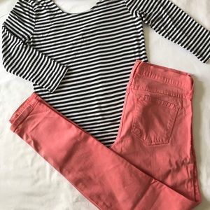 Black and white striped top